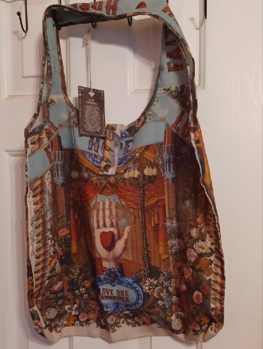Floral Print Shoulder Bag - Brown & Blue - Picture 3 of 9